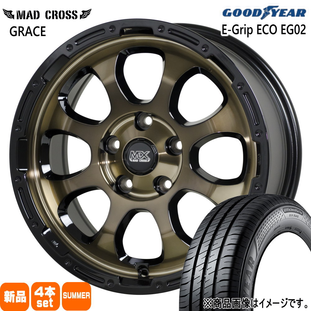 グッドイヤー - 205/60R16 92H EfficientGrip ECO EG02 夏用 朱夏タイア MAD CROSS GRACE トヨタ 90系 ノア ヴォクシー/日産 ジューク 16in 自動車-夏タイヤ、ホイールセット
