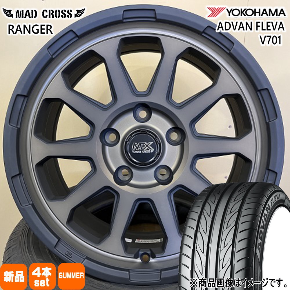 215/55R17 94W ヨコハマ ADVAN FLEVA V701 夏用 サマータイヤ MAD CROSS RANGER 日産 ジューク / トヨタ 60系 プリウス