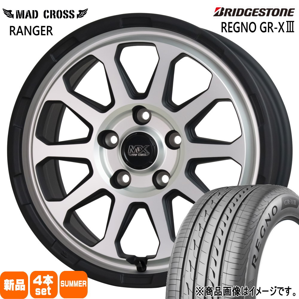BRIDGESTONE - 205/60R16 96V XL ブリヂストン REGNO GR-X3 夏用 朱夏タイア MAD CROSS RANGER トヨタ 90系 ノア ヴォクシー/日産 ジューク 車、バイク、自転車-夏タイヤ、ホイールセット