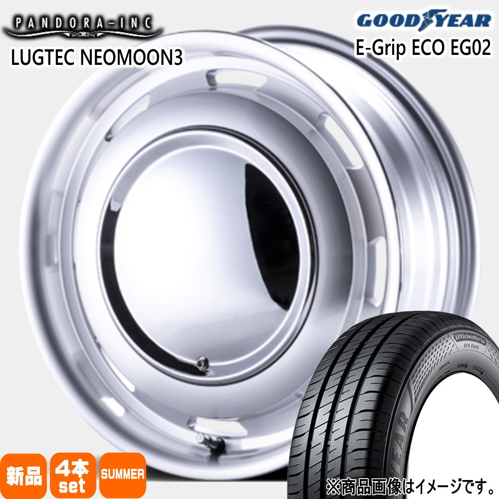 165/60R15 77H グッドイヤー EfficientGrip ECO EG02 夏用 サマータイヤ LUGTEC NEO MOON3 軽自動車 ハスラー デリカミニ4WD ハイゼット