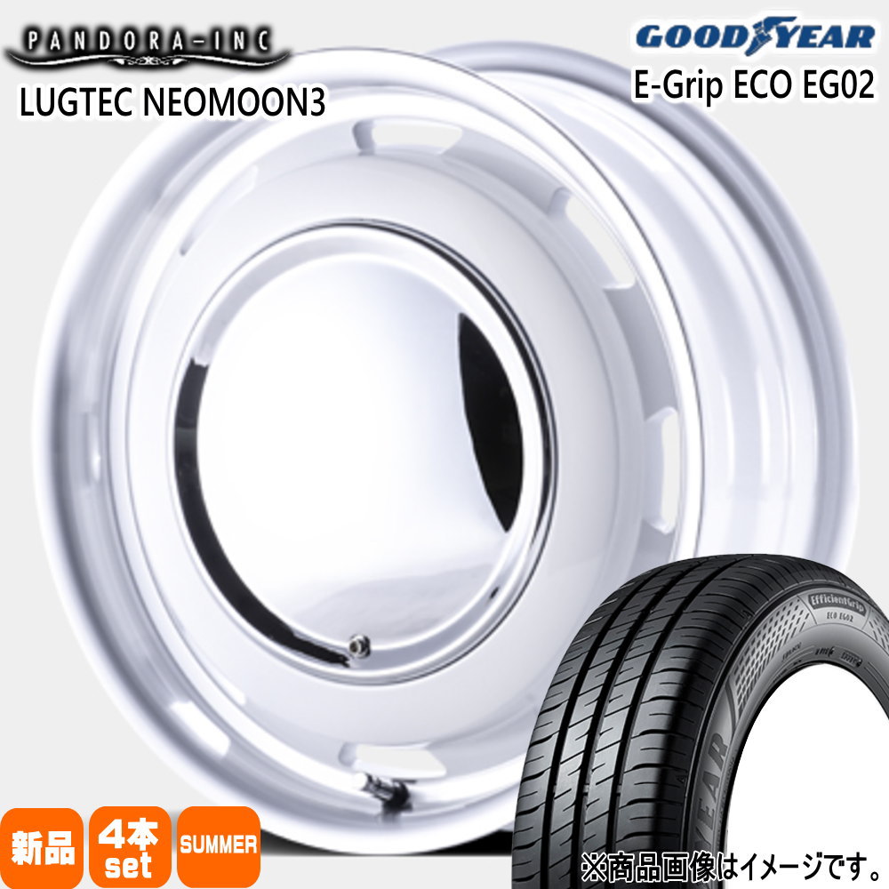 165/60R15 77H グッドイヤー EfficientGrip ECO EG02 夏用 サマータイヤ LUGTEC NEO MOON3 軽自動車 ハスラー デリカミニ4WD ハイゼット