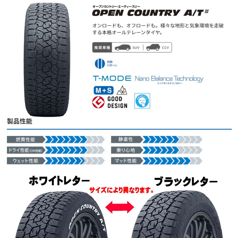 215/70R16 100T トーヨータイヤ OPENCOUNTRY A/T3 夏用 サマータイヤ Chronus CH-110 T30 T31エクストレイル アウトランダー デリカD5 16インチの画像