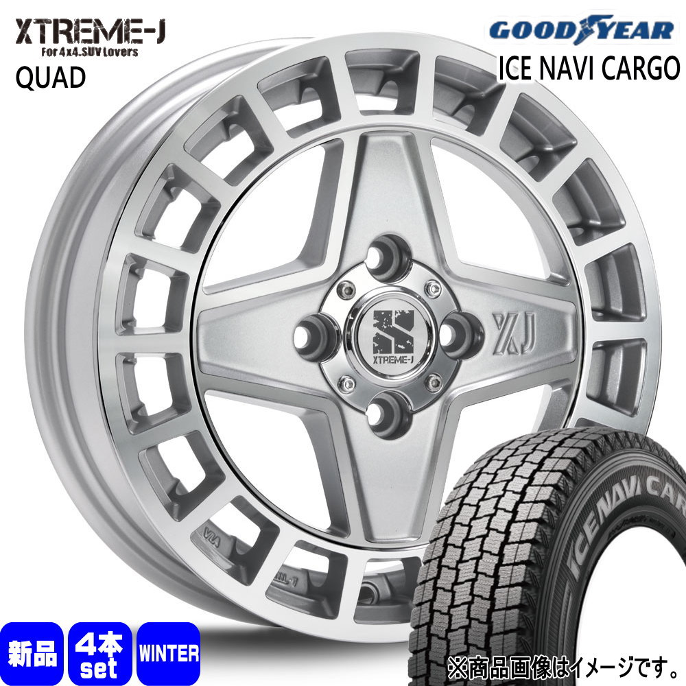 145/80R12 80/78N LT グッドイヤー ICE NAVI CARGO 冬用 スタッドレスタイヤ XTREME-J QUAD 軽トラ N VAN エブリィ ハイゼット アトレー