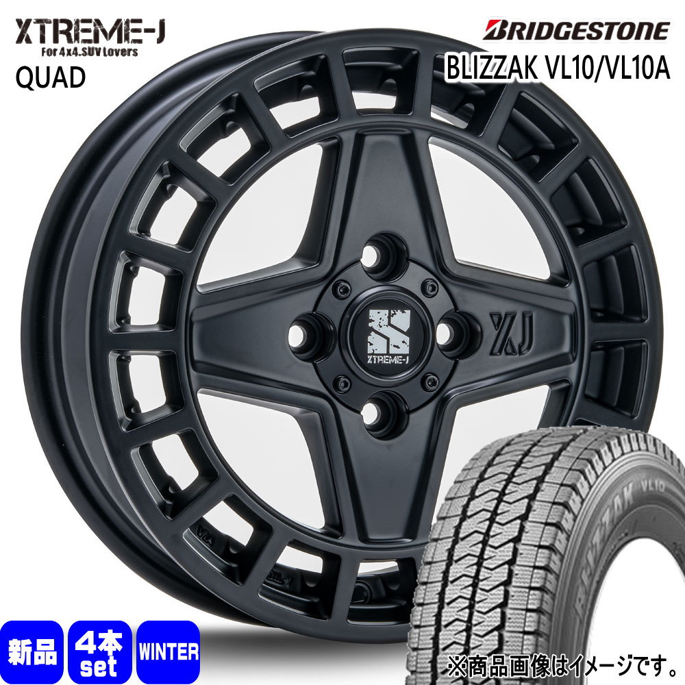 145/80R12 80/78N LT ブリヂストン BLIZZAK VL10 冬用 スタッドレスタイヤ XTREME-J QUAD 軽トラ N VAN エブリィ ハイゼット アトレー