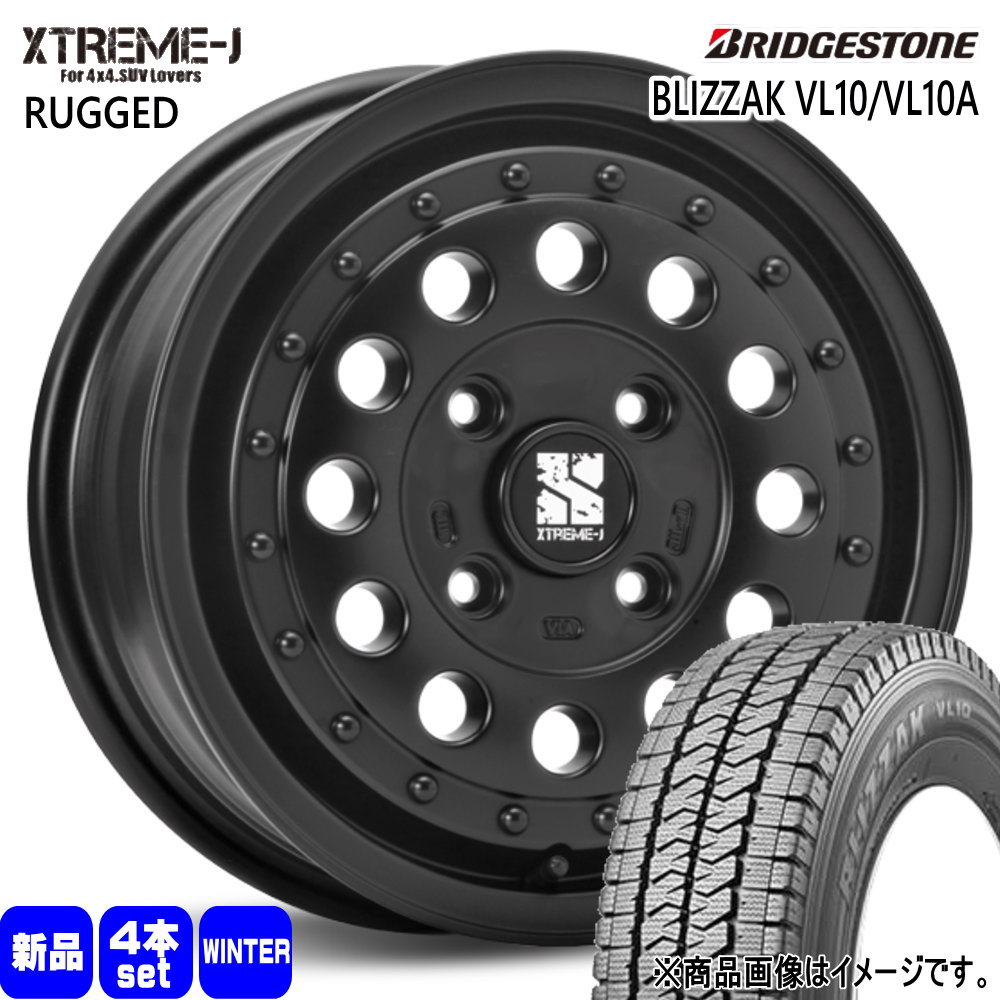 ブリザック - 法人送りとどける 165/80R14 97/95N LT ブリヂストン BLIZZAK VL10A 冬用 スタッドレスタイヤ XTREME-J RUGGED 日産 NV200 バネット M20 VM20