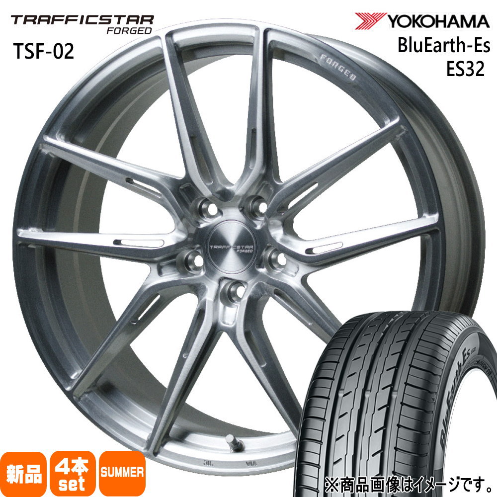 225/35R19 84W XL ヨコハマ BluEarth-Es ES32 夏用 サマータイヤ TRAFFICSTAR FORGED TSF-02 プリウスα インサイト ZE4