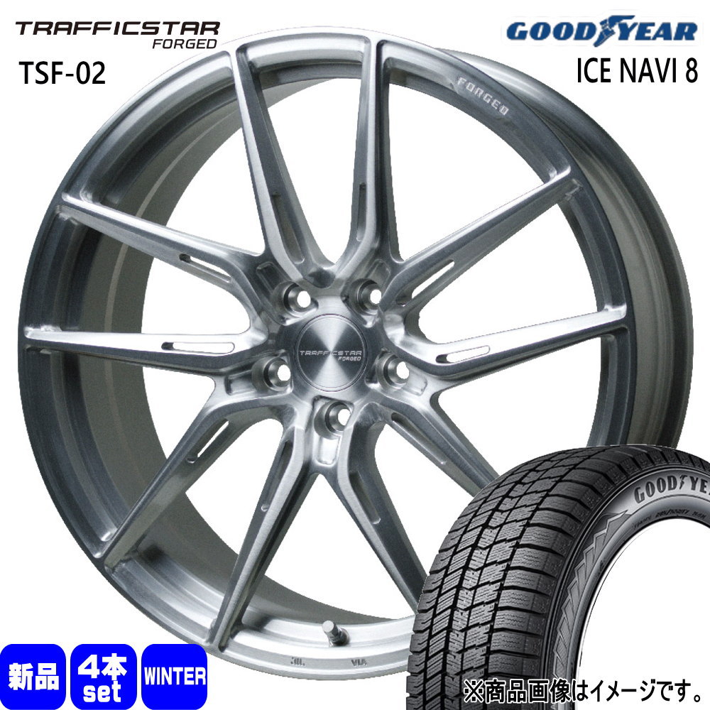 245/40R19 98Q XL グッドイヤー ICE NAVI 8 冬用 スタッドレスタイヤ TRAFFICSTAR FORGED TSF-02 20系 アルファード ヴェルファイア