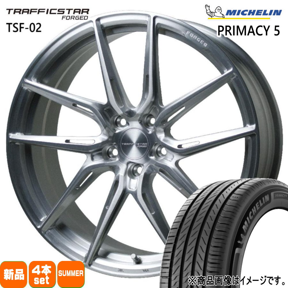 225/45R19 96W XL ミシュラン RIMACY 5 夏用 サマータイヤ TRAFFICSTAR FORGED TSF-02 RX-8 アテンザ エスティマ