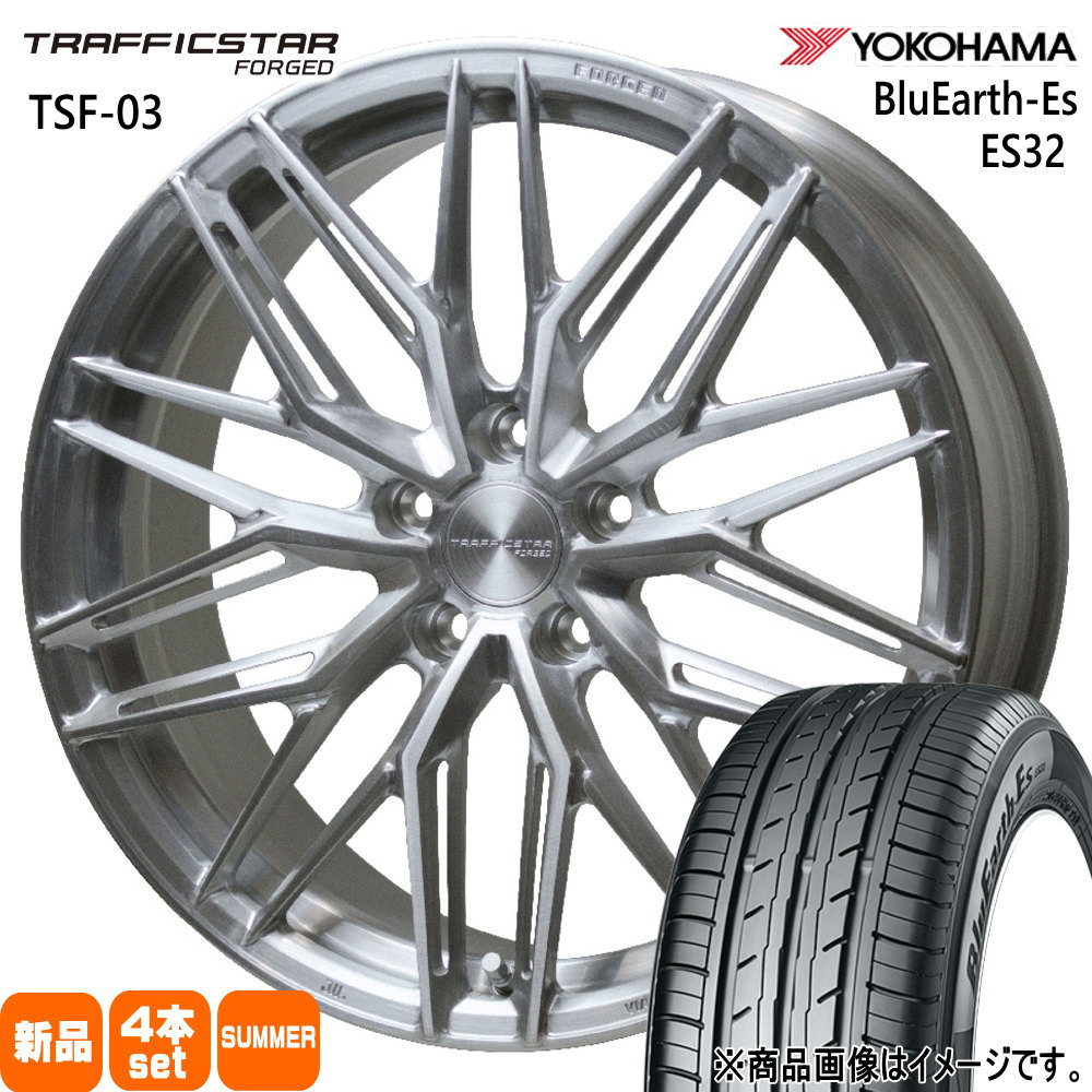 225/35R19 84W XL ヨコハマ BluEarth-Es ES32 夏用 サマータイヤ TRAFFICSTAR FORGED TSF-03 プリウスα インサイト ZE4