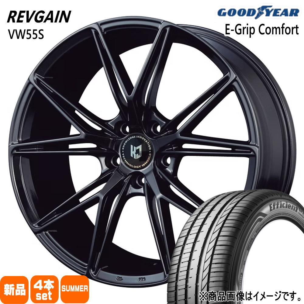 225/35R19 88W XL グッドイヤー EfficientGrip Comfort 夏用 サマータイヤ REVGAIN VW55S プリウスα インサイト ZE4