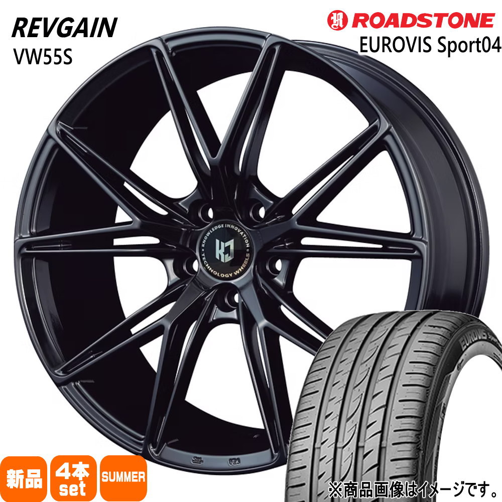 225/45R19 96W XL ロードストーン EUROVIS Sport04 夏用 サマータイヤ REVGAIN VW55S RX-8 アテンザ エスティマ
