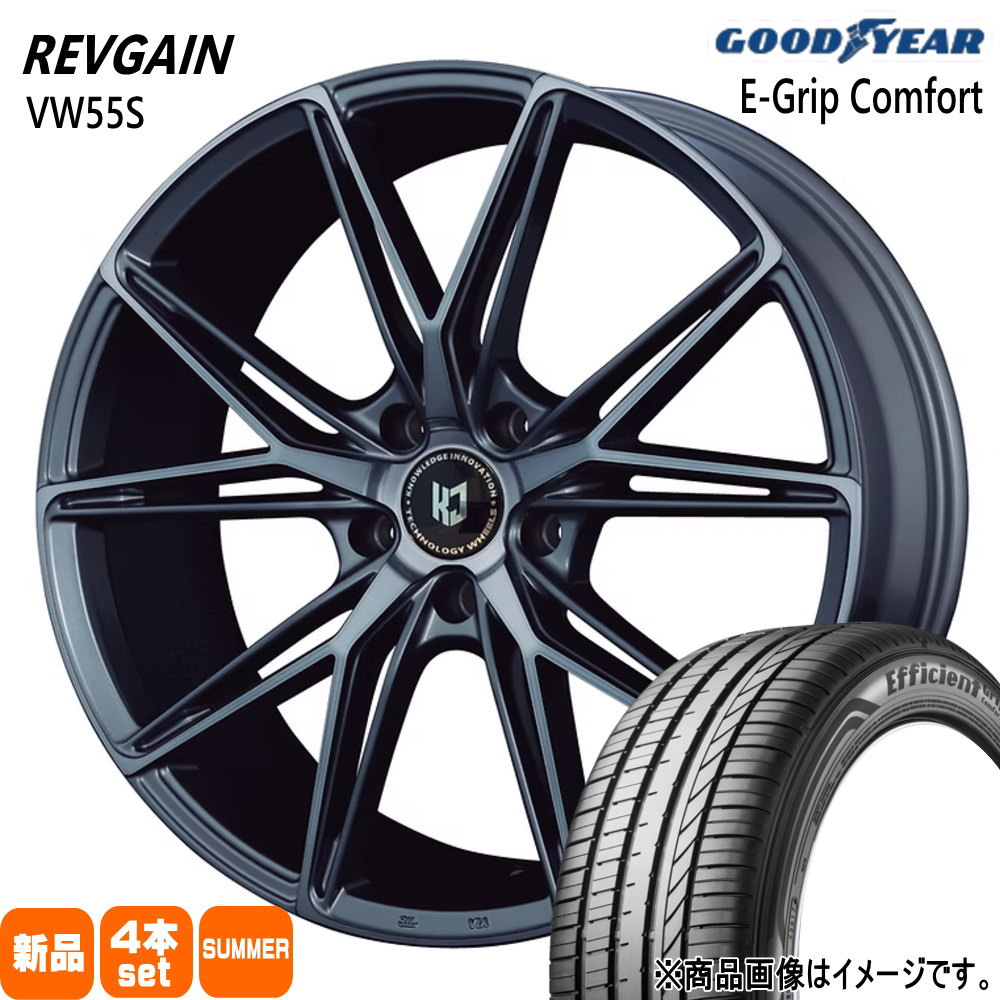 225/35R19 88W XL グッドイヤー EfficientGrip Comfort 夏用 サマータイヤ REVGAIN VW55S プリウスα インサイト ZE4
