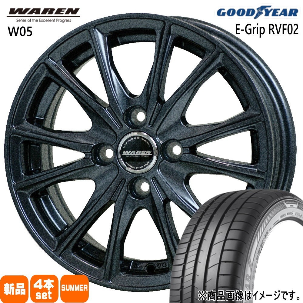 グッドイヤー RVF02 195/65R15 夏タイヤ WAREN W05 5.5J 4穴 4/100 15