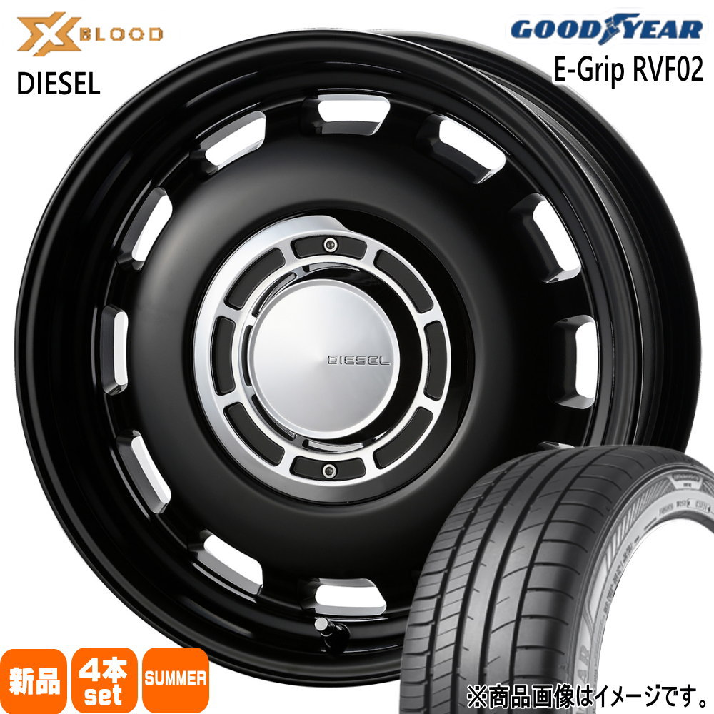 Efficient Grip - 195/65R15 91H グッドイヤー EfficentGrip RVF02 夏用 朱夏タイア X BLOOD DIESEL E13 雰囲気 140系 カローラフィールダー 15in タイヤ、ホイール-車、バイク、自転車-自動車