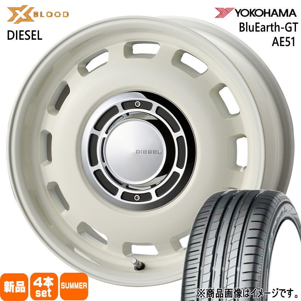 185/65R15 88H ヨコハマ BluEarth-GT AE51 夏用 サマータイヤ X BLOOD DIESEL MAZDA2 デミオ K10アクア E12ノート 15インチ