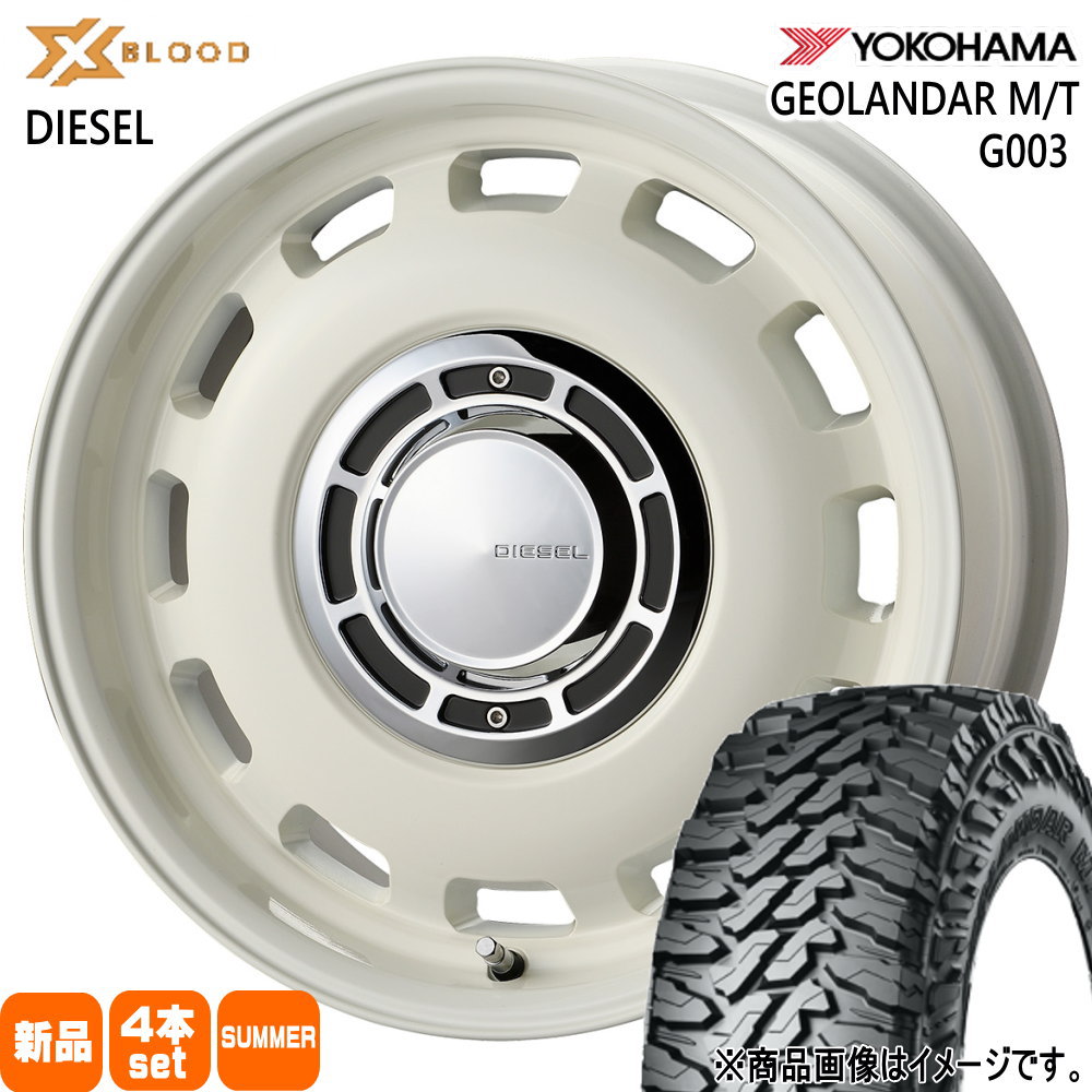GEOLANDAR - 215/70R16 100/97Q LT ヨコハマ M/T G003 夏用 朱夏タイア X BLOOD DIESEL JB74 ジムニーシエラ 専用  16in 車、バイク、自転車-タイヤ、ホイール-夏タイヤ、ホイールセット