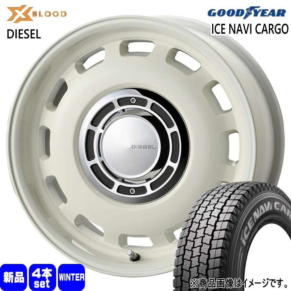 145/80R12 80/78N LT グッドイヤー ICE NAVI CARGO 冬用 スタッドレスタイヤ X BLOOD DIESEL N VAN アトレー ハイゼット 軽トラ 12インチ