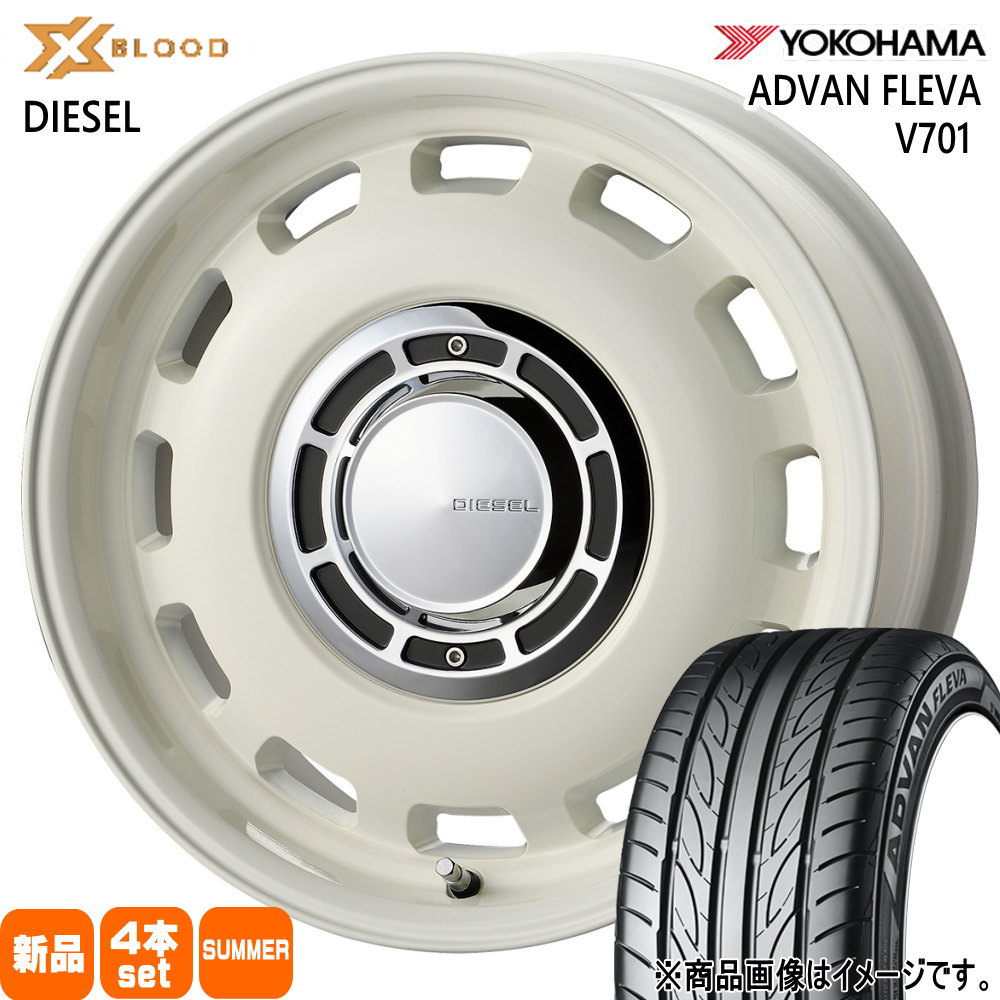 ADVAN - 165/55R15 75V ヨコハマ FLEVA V701 夏用 朱夏タイア X BLOOD DIESEL N BOX タント コペン ミラ スペーシア ラパン 15in タイヤ、ホイール-自動車