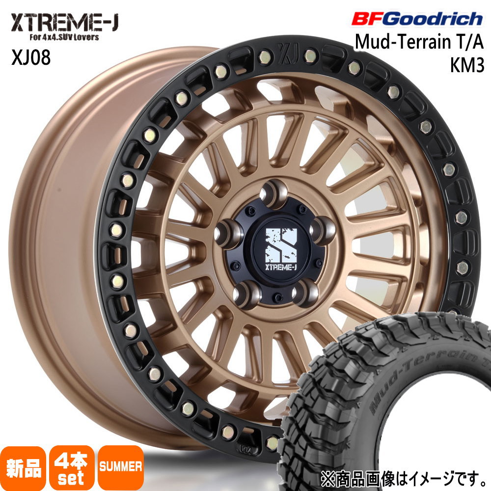 BFグッドリッチ - 37×13.50R18 128Q LRE LT Mud-Terrain T/A KM3 夏用 朱夏タイア XTREME-J XJ08 JEEP JK JL ラングラー  18in タイヤ、ホイール-車、バイク、自転車