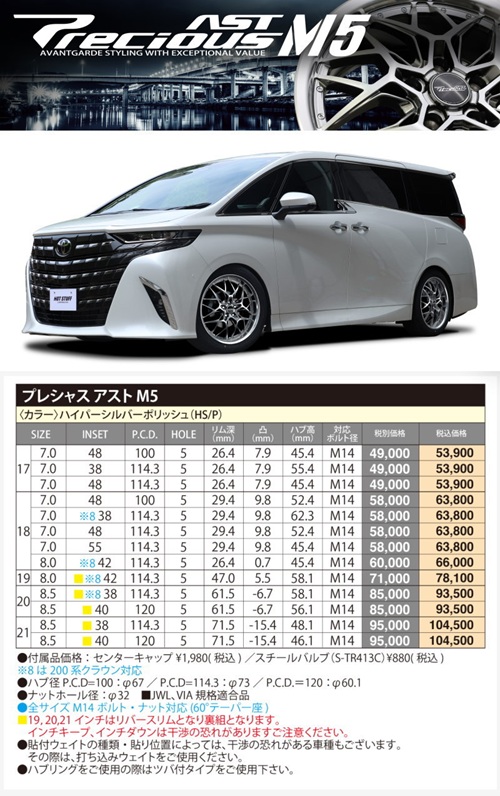 HOT STUFF（ホットスタッフ） 18×7.0J +38 5/114.3 Precious AST M5