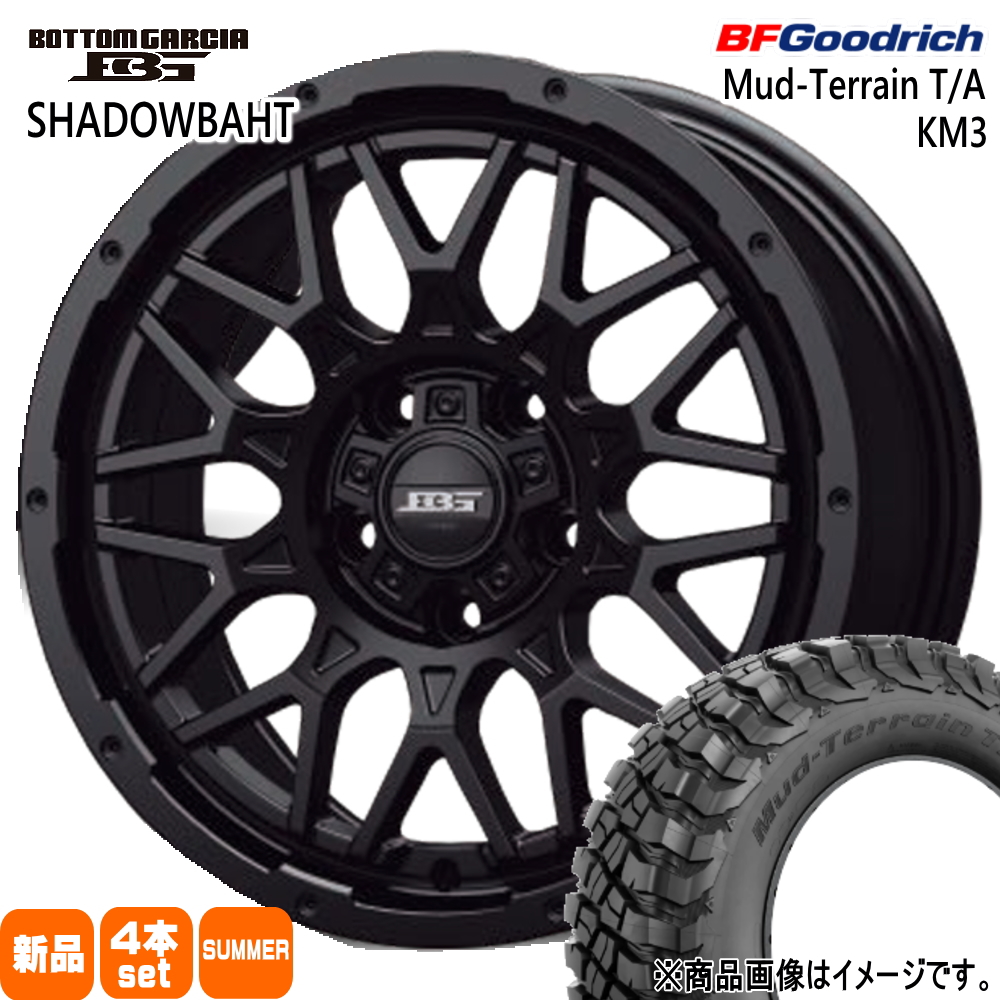 三菱 デリカD5/トヨタ RAV4 BFグッドリッチ 225/75R16 115/112Q LRE LT Mud-Terrain T/A KM3 夏用 サマータイヤ BOTTOM GARCIA SHADOWBAHT 16インチ