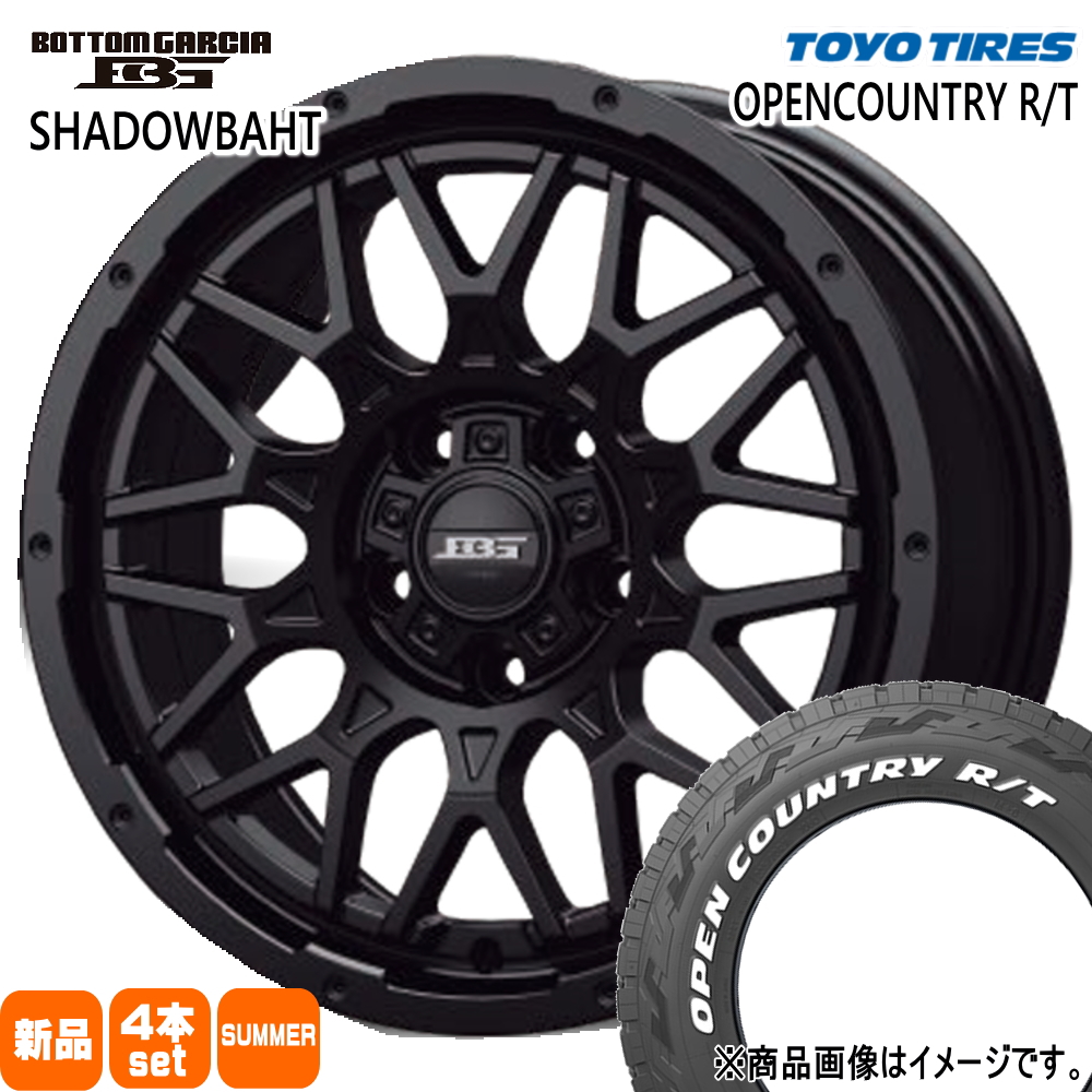 OPEN COUNTRY - 三菱 デリカD5/日産 T31エクストレイル トーヨータイヤ 225/70R16 102/99Q LT OPENCOUNTRY R/T 夏用 朱夏タイア BOTTOM GARCIA SHADOWBAHT 16in 車、バイク、自転車-タイヤ、ホイール-夏タイヤ、ホイールセット