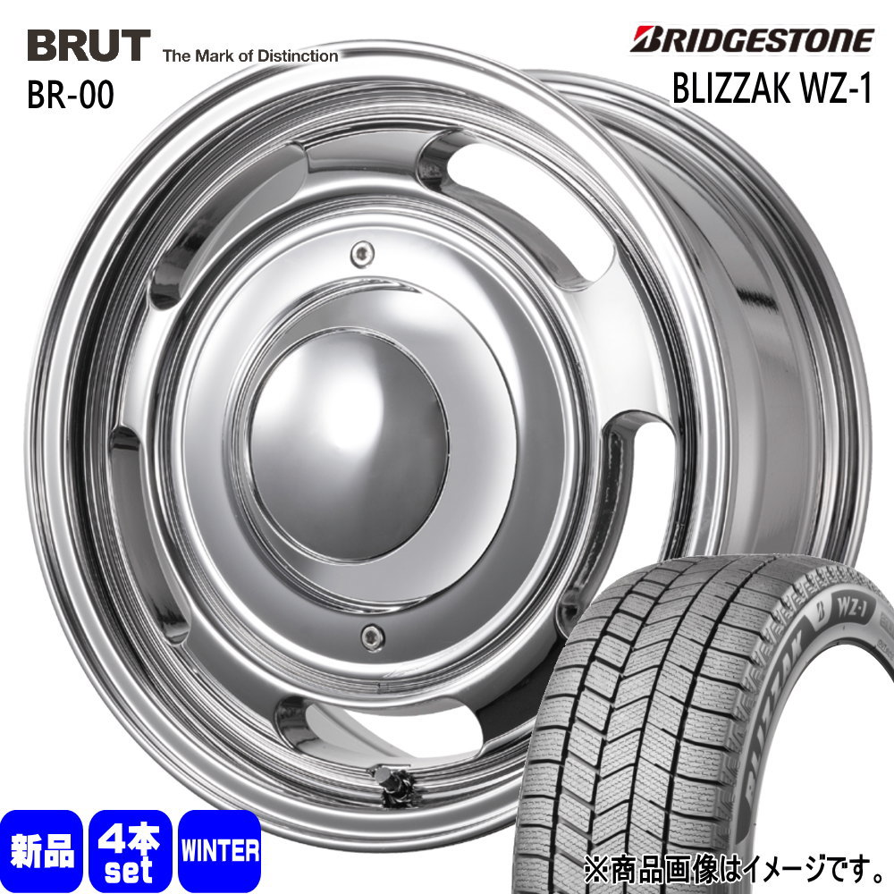 200系 ハイエース 専用  ブリヂストン 215/70R16 100Q BLIZZAK WZ-1 冬用 スタッドレスタイヤ BRUT BR-00