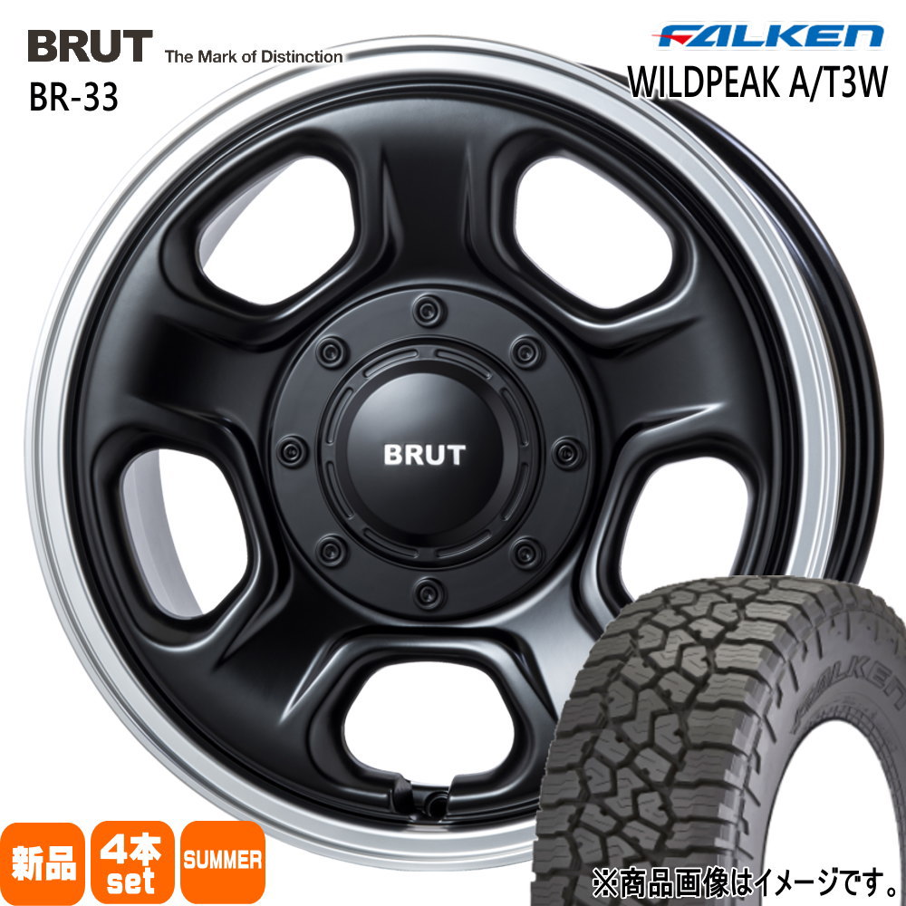 FALKEN（タイヤ） - デリカD:5 RAV4 etc  ファルケン 225/75R16 115/112Q LT WILDPEAK A/T3W 夏用 朱夏タイア BRUT BR-33 車、バイク、自転車-タイヤ、ホイール-夏タイヤ、ホイールセット