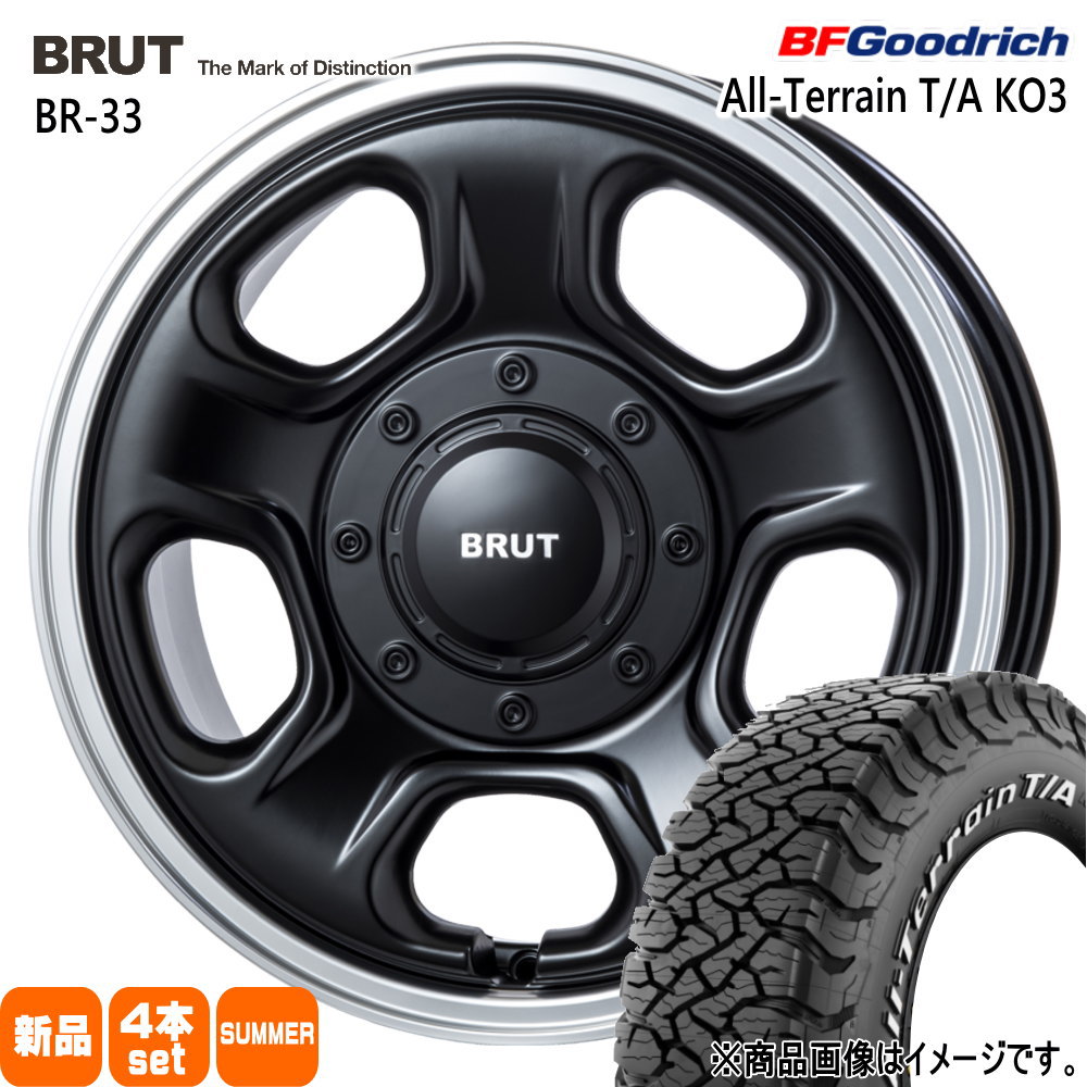 BFグッドリッチ - デリカD:5 エクストレイル T31  225/70R16 102/99S LRC LT All-Terrain T/A KO3 夏用 朱夏タイア BRUT BR-33 車、バイク、自転車-自動車-夏タイヤ、ホイールセット