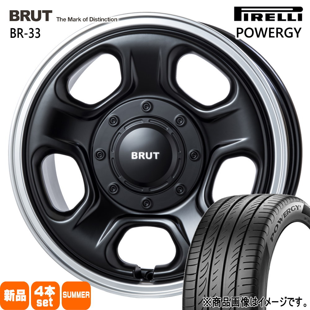 PIRELLI - 200系 御機嫌はやりっ児 専用  ピレリ 215/65R16 98H POWERGY 夏用 朱夏タイア BRUT BR-33 車、バイク、自転車-自動車
