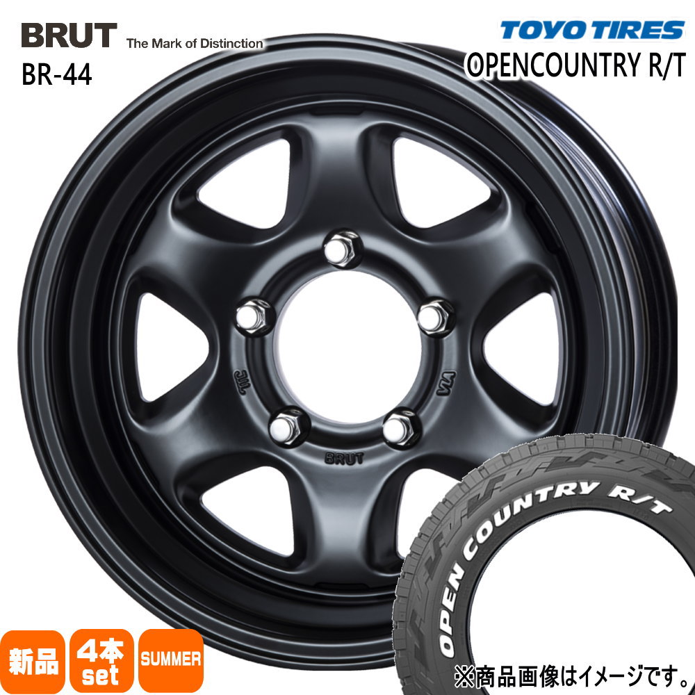TOYO TIRES - JB74 ジムニーシエラ JC74 ノマド トーヨータイヤ 225/70R16 102/99Q LT OPENCOUNTRY R/T 夏用 朱夏タイア BRUT BR-44 車、バイク、自転車-自動車-夏タイヤ、ホイールセット