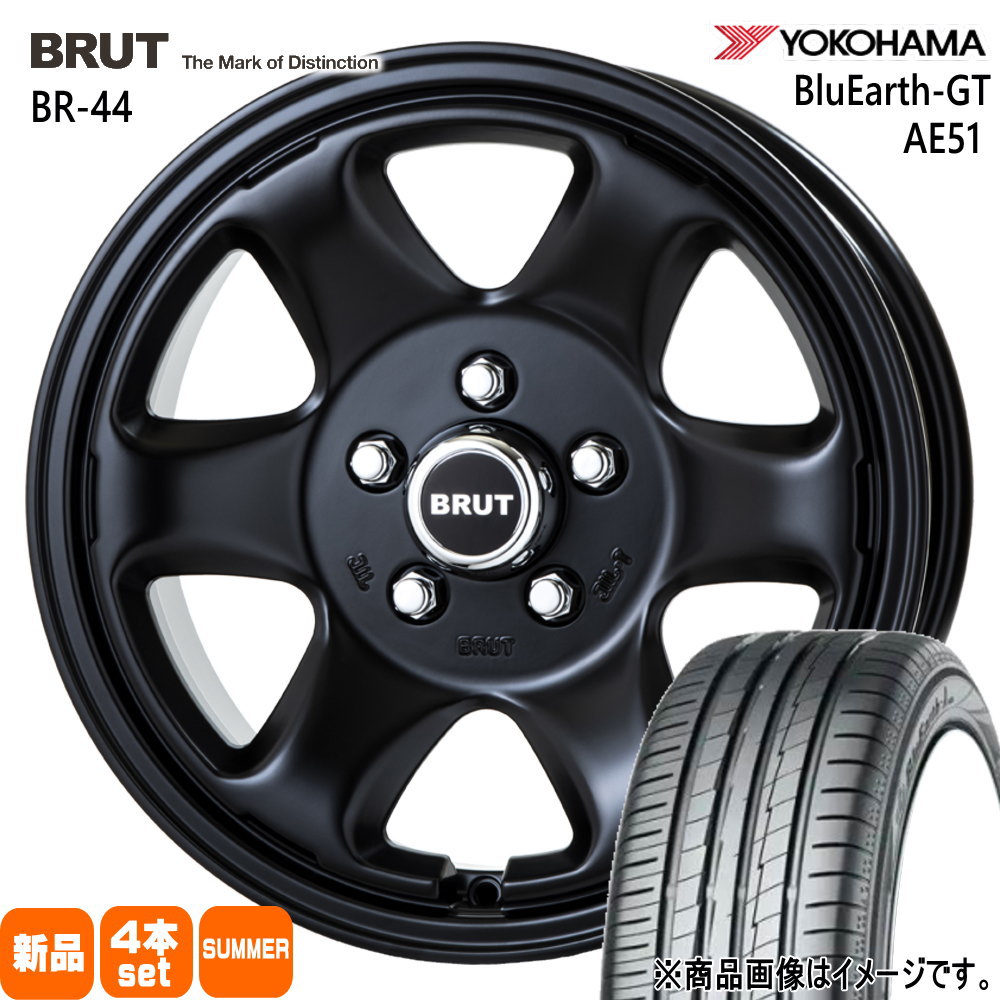 ヨコハマタイヤ - アイシス エスクァイア etc  ヨコハマ 205/55R16 91V BluEarth-GT AE51 夏用 朱夏タイア BRUT BR-44 車、バイク、自転車-タイヤ、ホイール