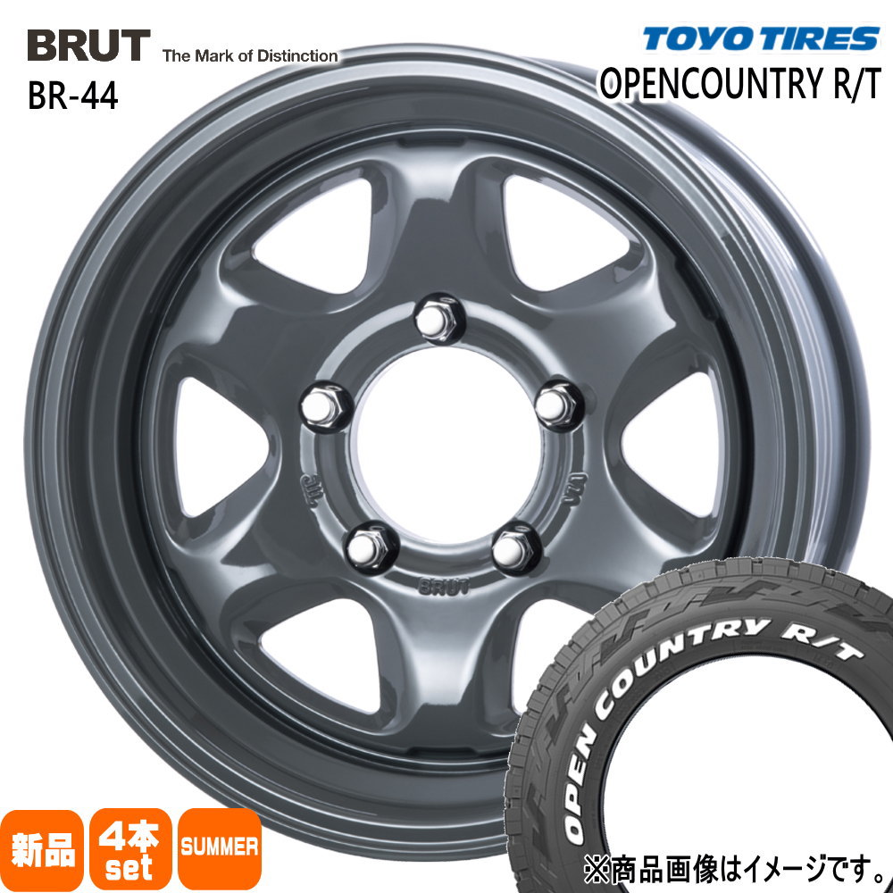 TOYO TIRES - JB74 ジムニーシエラ JC74 ノマド トーヨータイヤ 225/70R16 102/99Q LT OPENCOUNTRY R/T 夏用 朱夏タイア BRUT BR-44 自動車-タイヤ、ホイール-夏タイヤ、ホイールセット