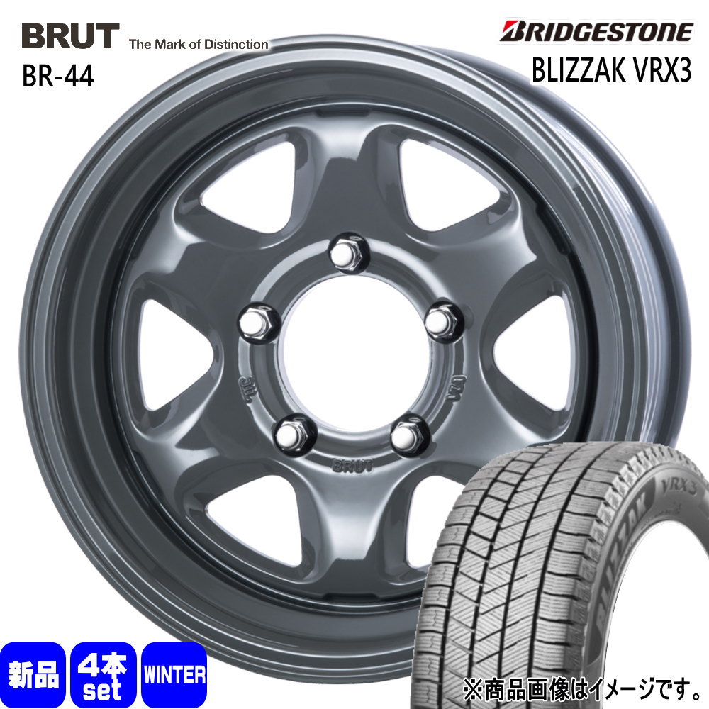 BRIDGESTONE - JB74 ジムニーシエラ JC74 ノマド ブリヂストン 215/70R16 100Q BLIZZAK VRX3 冬用 スタッドレスタイヤ BRUT BR-44 車、バイク、自転車-タイヤ、ホイール