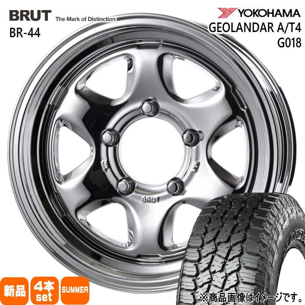 ヨコハマタイヤ - JB74 ジムニーシエラ JC74 ノマド ヨコハマ 215/70R16 100H GEOLANDAR A/T4 G018 夏用 朱夏タイア BRUT BR-44 夏タイヤ、ホイールセット-自動車
