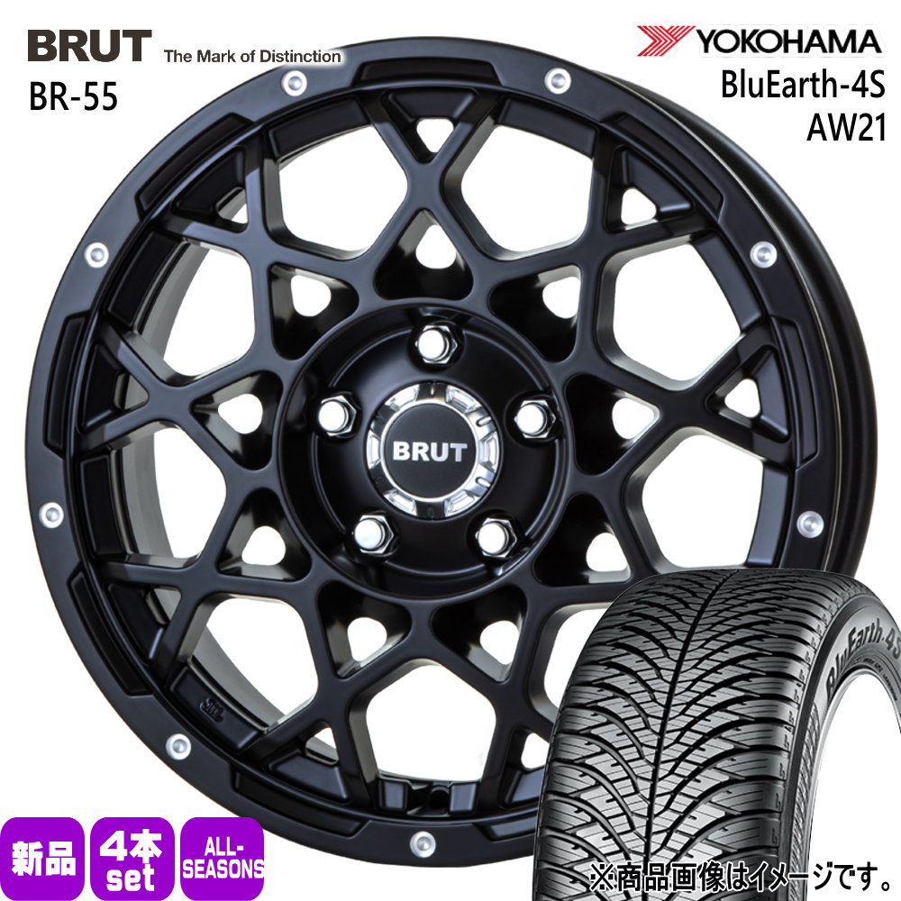 デリカD:5 アウトランダー  ヨコハマ 225/55R18 98V XL BluEarth-4S AW21 夏冬兼用 オールシーズンタイヤ BRUT BR-55