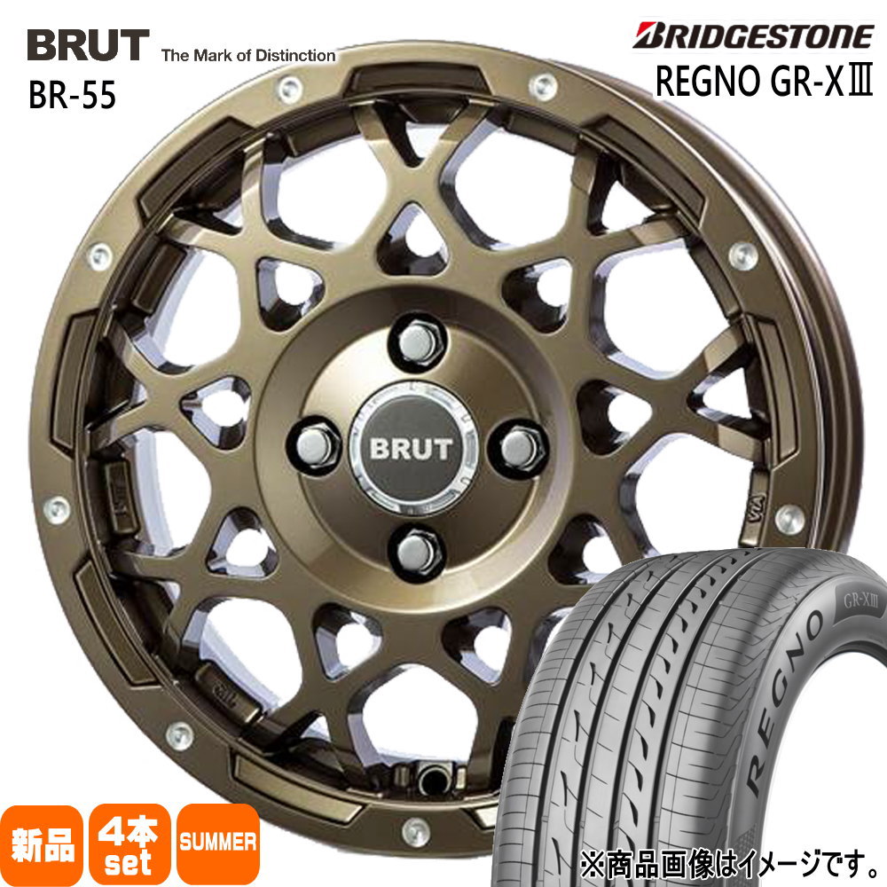 ゼスト AZワゴン パレット etc  ブリヂストン 165/55R14 72V REGNO GR-X3 夏用 サマータイヤ BRUT BR-55