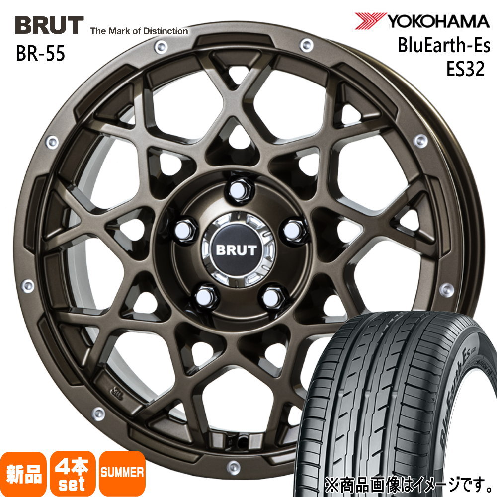 エクストレイル T30 T31  ヨコハマ 215/65R16 98H  BluEarth-Es ES32 夏用 サマータイヤ BRUT BR-55