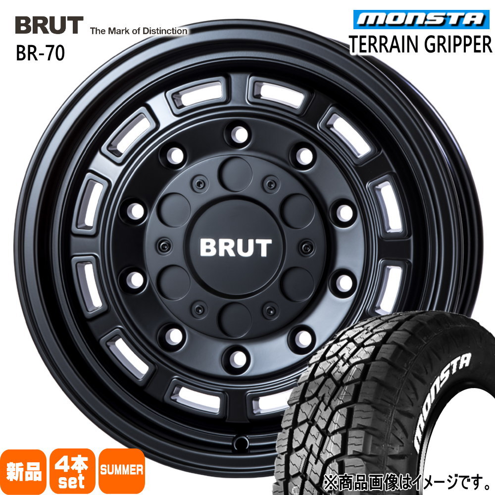 MONSTA TYRES - 三菱 デリカD5 26型 モンスタ 215/70R16 107/105Q LT TERRAIN GRIPPER 夏用 炎節タイア BRUT BR-70 自動車-夏タイヤ、ホイールセット