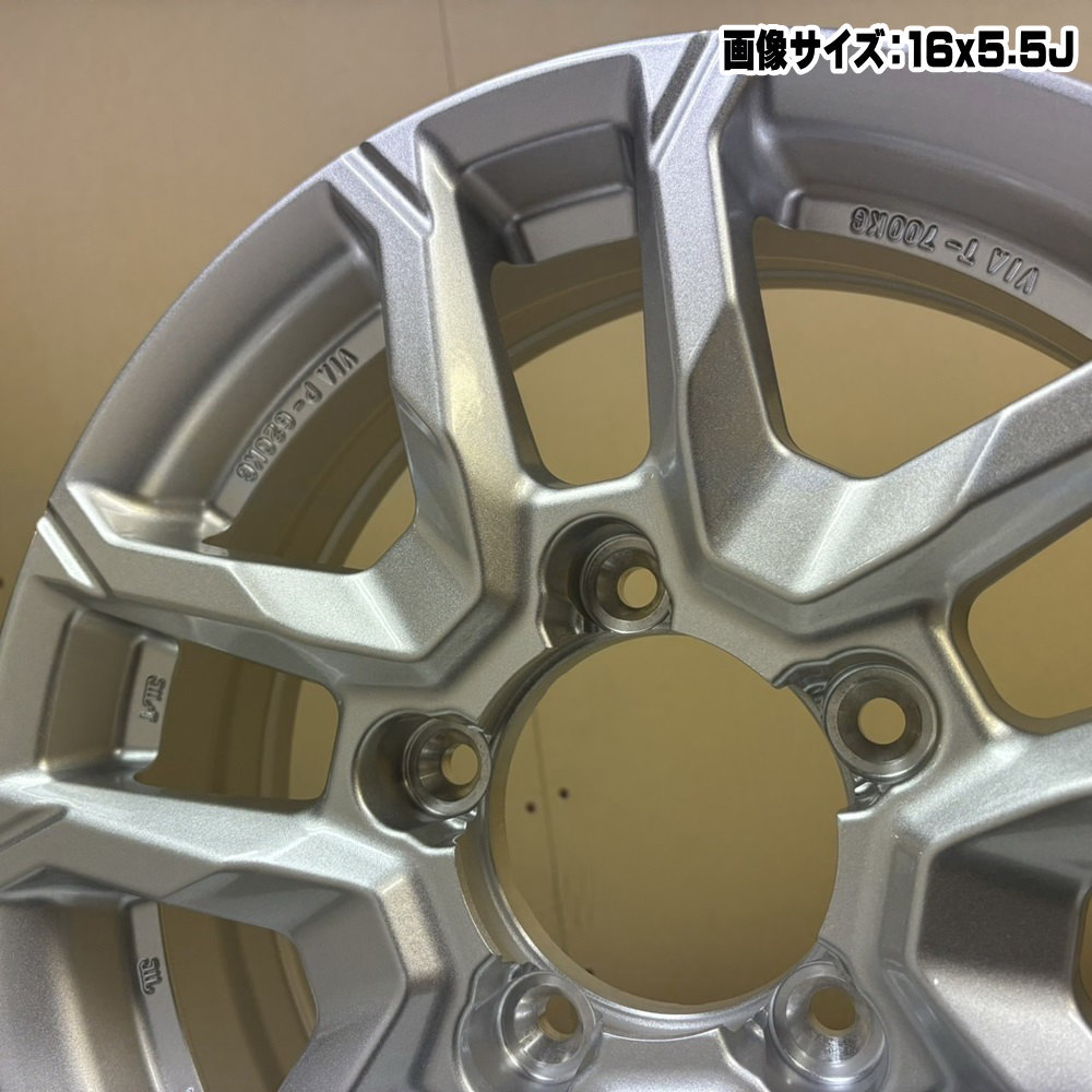 JB64 JB23 ジムニー 専用  ダンロップ 225/70R16  GRANDTREK AT5 夏用 サマータイヤ BAREROCK BISON 16インチの画像