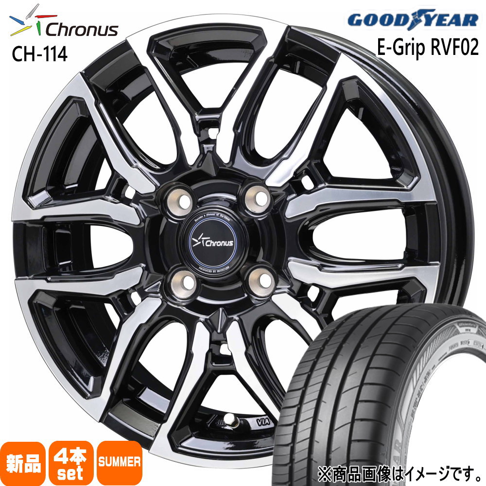 スズキ スイフト/トヨタ カローラフィールダー グッドイヤー 185/55R16 83V EfficentGrip RVF02 夏用 サマータイヤ Chronus CH-114