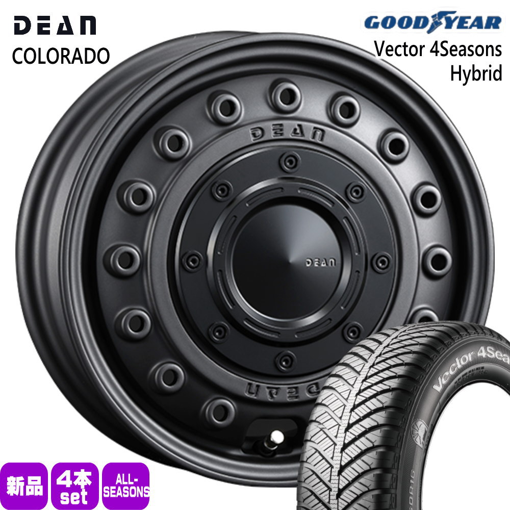 軽自動車 ハスラー デリカミニ4WD ハイゼット グッドイヤー 165/65R14 79H Vector 4Seasons Hybrid 夏冬兼用 オールシーズンタイヤ DEAN COLORADO