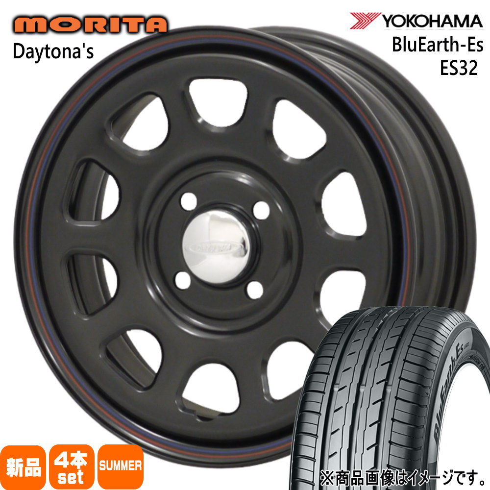 ヨコハマタイヤ - 軽自動車 ヨコハマ 155/65R14 75S BluEarth-Es ES32 夏用 朱夏タイア DAYTONA'S G2 夏タイヤ、ホイールセット-車、バイク、自転車