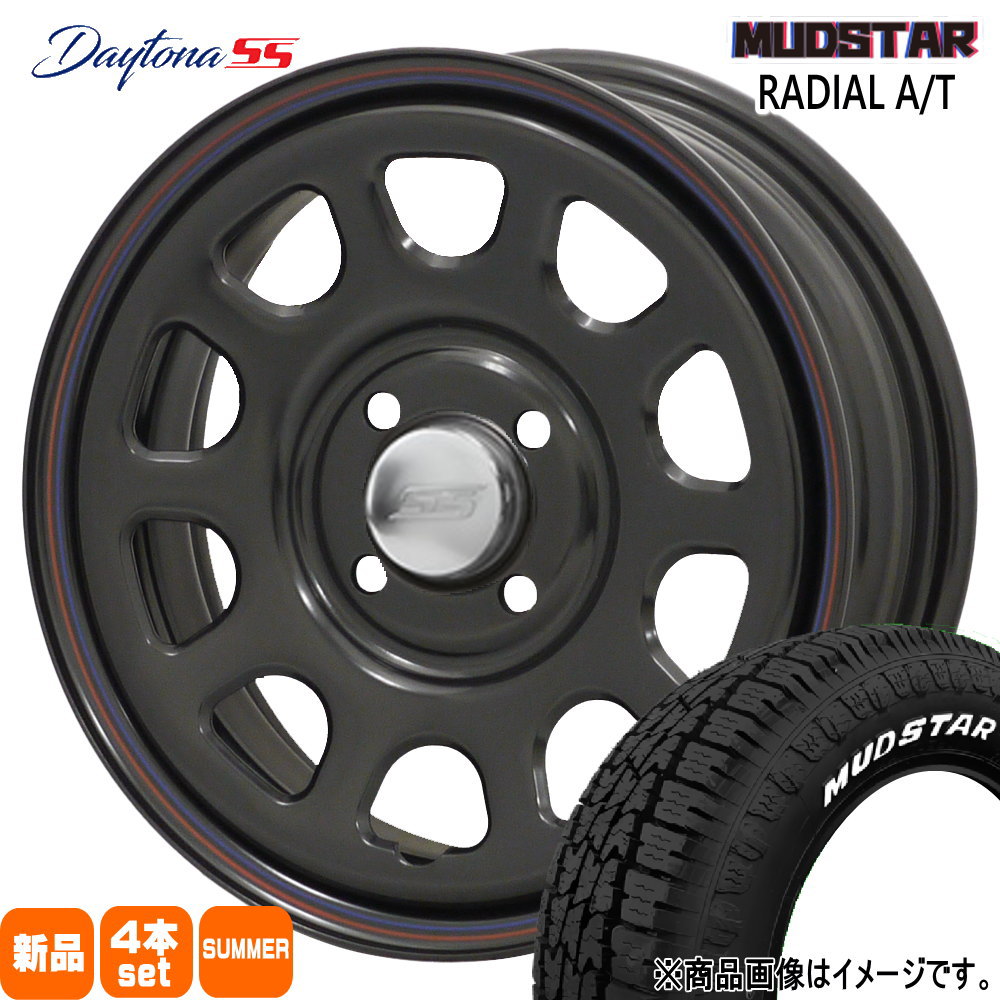 ウェイク タント スペーシアギア ハイゼット マッドスター ラジアル A/T 155/65R14 夏タイヤ MLJ Daytona SS 5.0J  4穴 4/100 14インチ