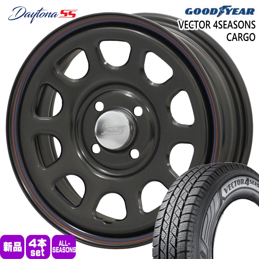トヨタ 160系 プロボックス・サクシード  グッドイヤー 155/80R14 88/86 N VECTOR 4SEASONS CARGO 夏冬兼用 オールシーズンタイヤ Dyatona SS 14インチ