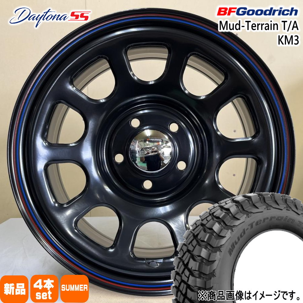 三菱 デリカD5 / トヨタ RAV4 BFグッドリッチ マッドテレーン T/A KM3 225/75R16 夏タイヤ MLJ Daytona SS  7.0J 5穴 5/114.3 16インチ : daytonass-bk-1670355114-km3-2257516 : タイヤショップ78 -  通販 - Yahoo!ショッピング