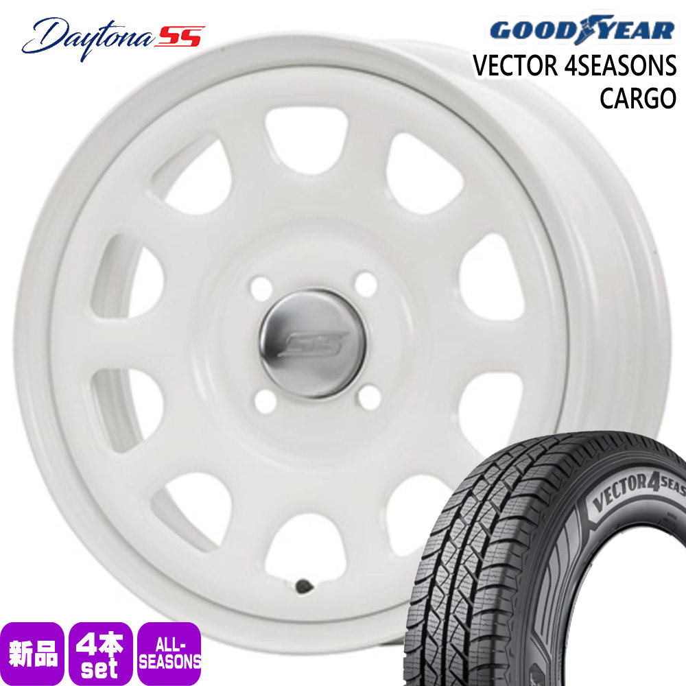 トヨタ 160系 プロボックス・サクシード  グッドイヤー 155/80R14 88/86 N VECTOR 4SEASONS CARGO 夏冬兼用 オールシーズンタイヤ Dyatona SS 14インチ
