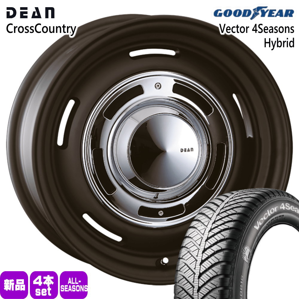 日産 E13 オーラ グッドイヤー vevtor 4s 205/55R16 オールシーズンタイヤ DEAN CROSS COUNTRY 6.0J 4穴 4/100 16インチ