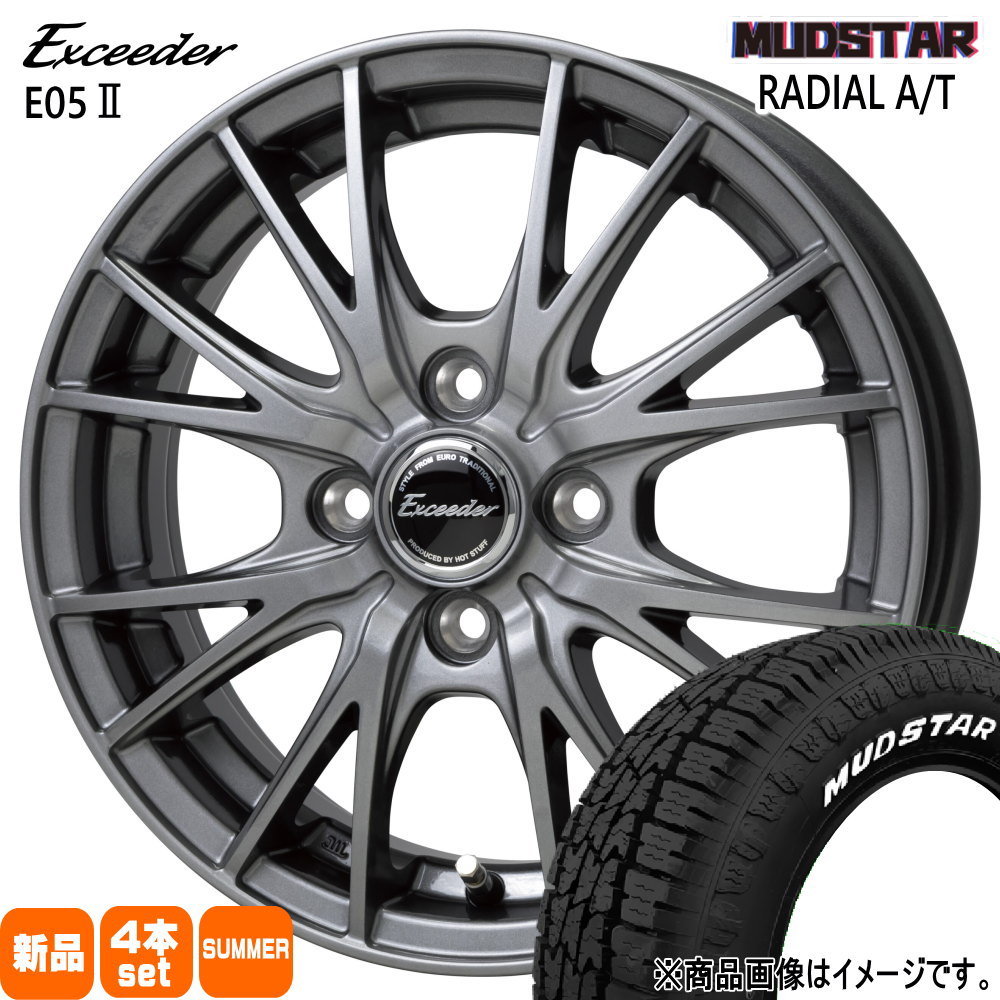 ハスラー デリカミニ4WD ハイゼット アゲトラ マッドスター ラジアル A/T 165/65R14 夏タイヤ Exceeder E05II 4.5J  4穴 4/100 14インチ