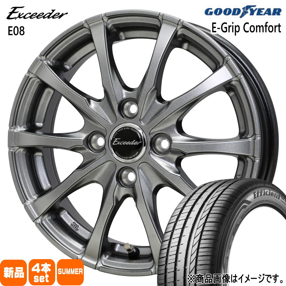 MAZDA2 デミオ K10アクア E12ノート グッドイヤー 185/65R15 88H EfficientGrip Comfort 夏用 サマータイヤ Exceeder E08